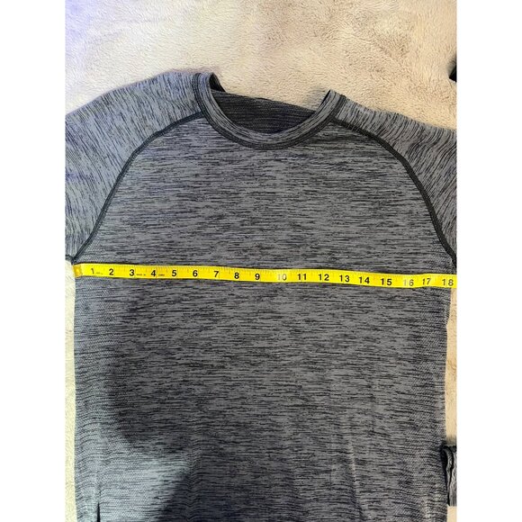 Lululemon Heathered Gray Long-Sleeve Performance Shirt With Raglan Sleeves & Cre - Picture 7 of 8